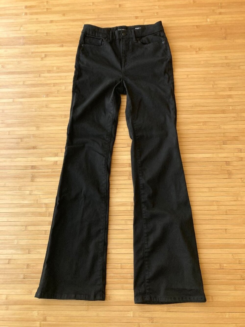 Good American Good Classic Slim Bootcut Jeans Never Fades Womens 8 Black 001
